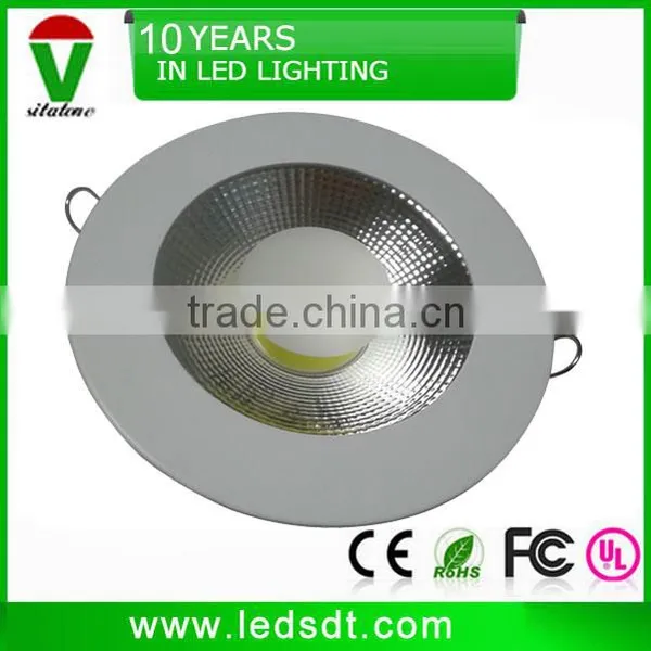 Light Weight Slim 10w Non-dimmable Cob Led Downlight Silver Full White From Sitatome