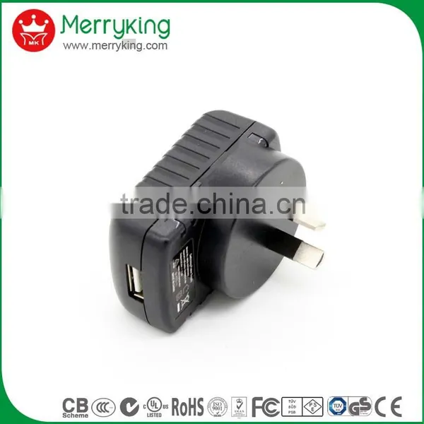 High Speed ac dc 5v 1a Australia Usb Charger Adapter With SAA Certification photo-2