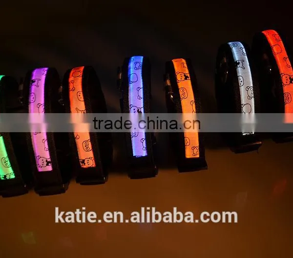 Bear Pattern Light-emitting LED Collar Flashing Dog Collar For Christma