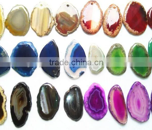 Wholesale Cutting Rainbow Agate Slices for Pendant photo-3