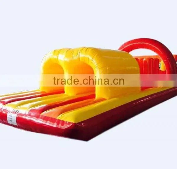 Commercial Giant Inflatable Obstacle Course 6mLx3.3mWx2.8mH PVC Material Red Yellow for Sale photo-2