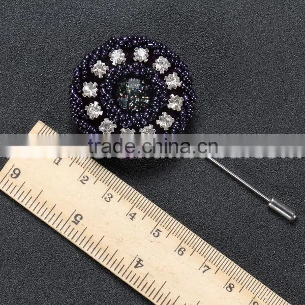 Mens Accessory Hand Made Flower Brooches Purple LAP066 photo-2