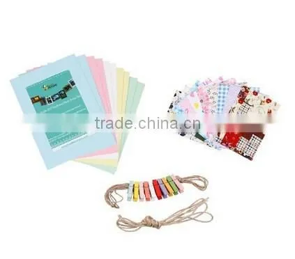 10 Pcs Hanging Paper Frame Photo Album String Art Clips Rope Pictures Wall Decor photo-5