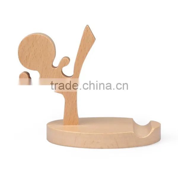 OCASE Lovely Creative Gift Item Mobile Phone Holder Natural Beech Wood Tablet Stand Model photo-6
