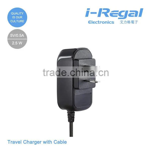 New Moudle AC 110-240V 5V1A Travel Charger With Cable, With CE RoHS Approved for Mobile Phone photo-2