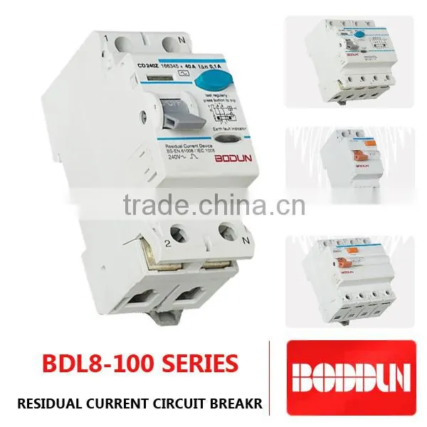 BDL8-63 2P Rccb Circuit Breaker Yueqing 30ma 100ma 300ma