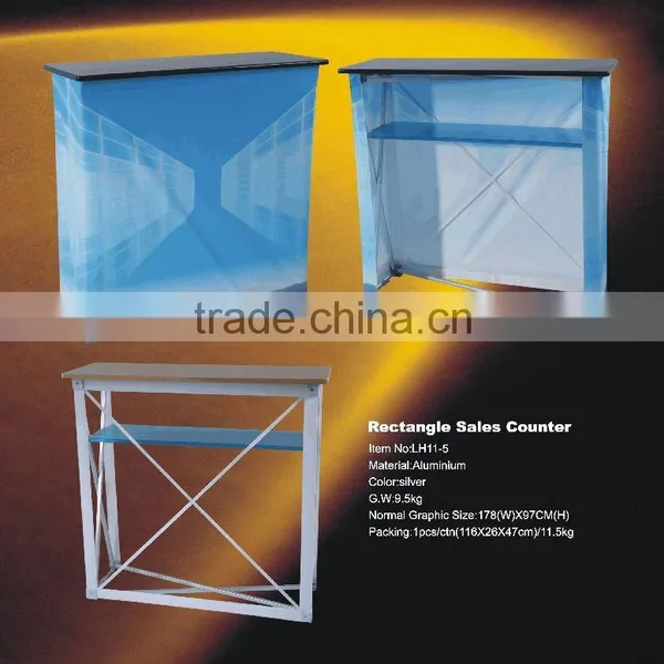 fabric printing with hook and loop pop up promotion counter table