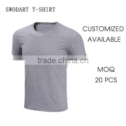 2016 Customized Design Grey Color Sports Shirt Wholesale T-shirts Low MOQ t Shirts Sports Shirt Fashion Style T-shirt