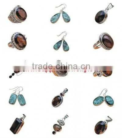 Mix Stone Jewellery Silver Accessories Wholesale High Quality Costume Jewelry Pendants