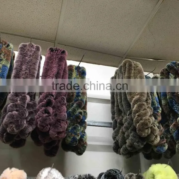 Fashion Style Fur Scarf Shawl / Rex Rabbit Fur Scarf From China photo-3