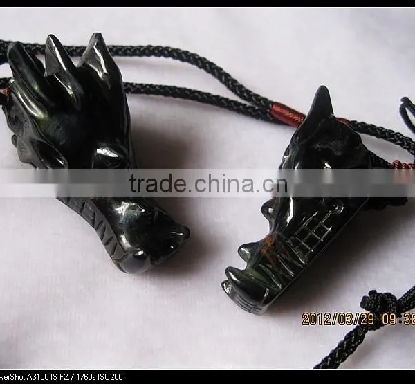 Wholesale Colorful Different Natural Crystal/sandstone/tiger Eye/malachite Stone Dragon Head Skull for Pandant photo-4