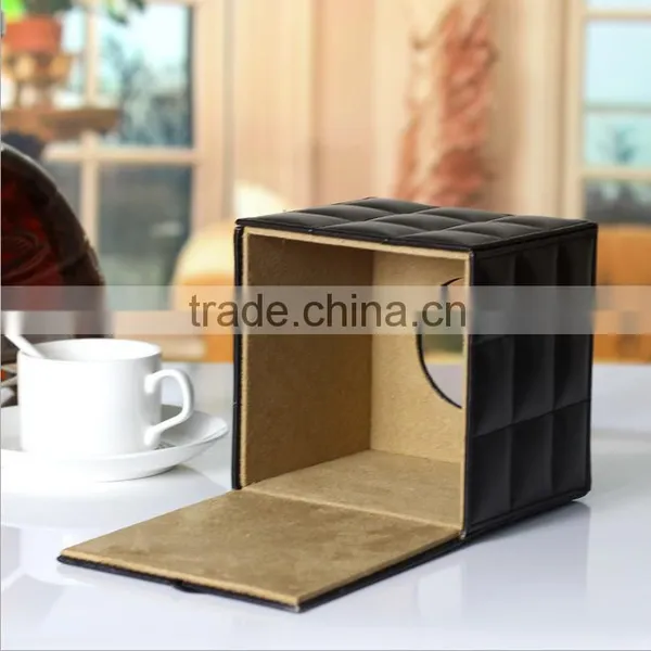 Wholesale Luxury Tissue Box, Black Leather Household Tissue Box photo-2