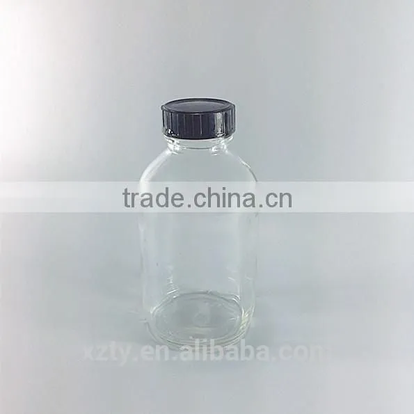Clear Glass Boston Round Bottle