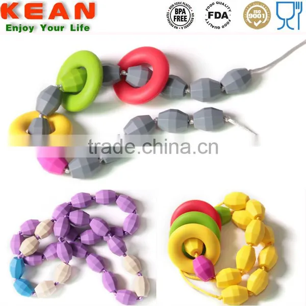 Champagne 10 Pcs per Color Colors for You Choice Necklaces Silicone Bead Teething photo-2