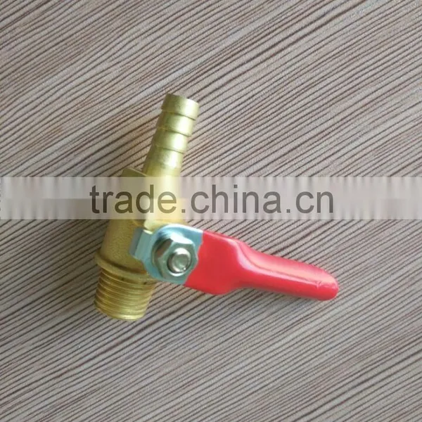 High Quality 1/4" 3/8" 1/2" Brass Valve With One Male Thread and Another Hose Barb photo-2