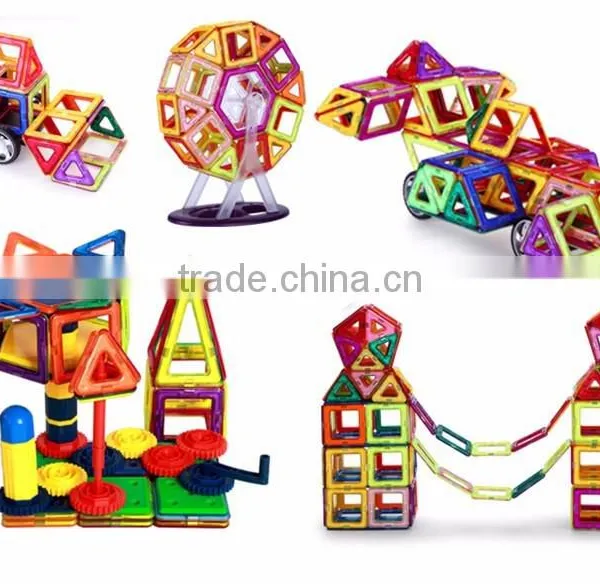 Factory Supply Montessori Kids Educational Magnetic Block Building Shapes Toys photo-3
