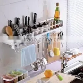 Multifunction Wall Mount Metal Kitchen Storage Shelves photo-2