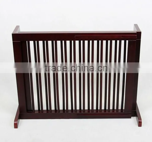 2 Panels Extended Wooden Pet Gate Dog Fence photo-2