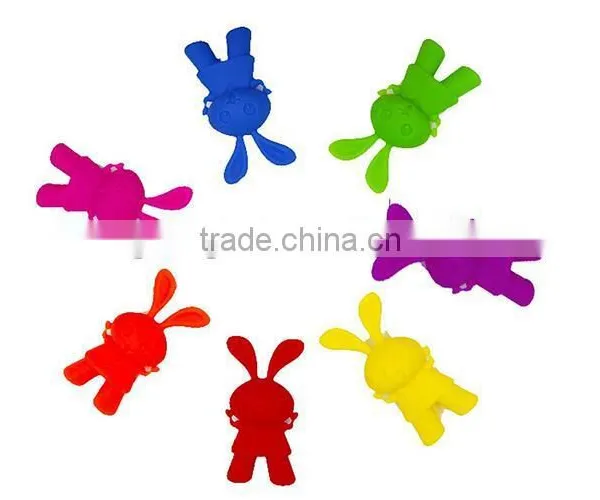 Cute Plastic Chopsticks With Flexible Silicone Rabbit Connector Training Chopsticks For Kids and Adults photo-2