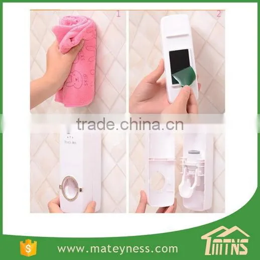 5 Toothbrush Holder Wall Mount Stand and Automatic Toothpaste Dispenser photo-5