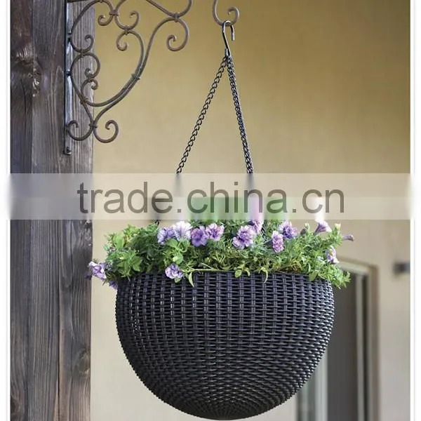 2-Piece Garden Plant Hanger Round Planters Decor Pots photo-3