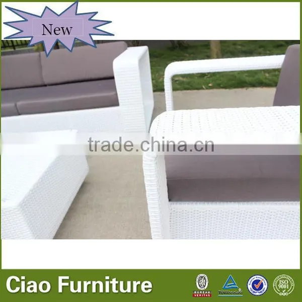 A- Rattan Furniture Patio White Sofa Set photo-6