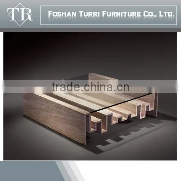 Luxury Glass Travertine Coffee Table,Living Room Furniture Design Tea Table photo-6