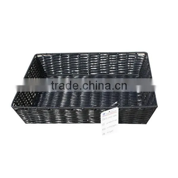 Black Cheap Wholesale Fruit Storage Plastic Rattan Basket
