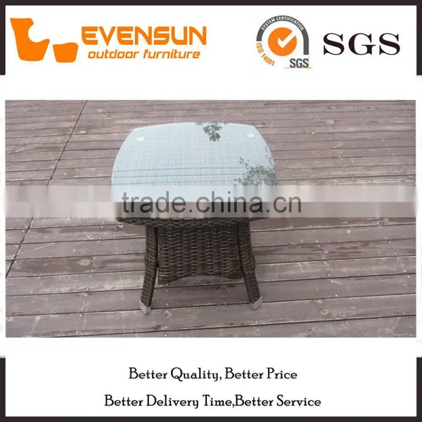 Coffee Shop KD Aluminum PE Wicker Table photo-3