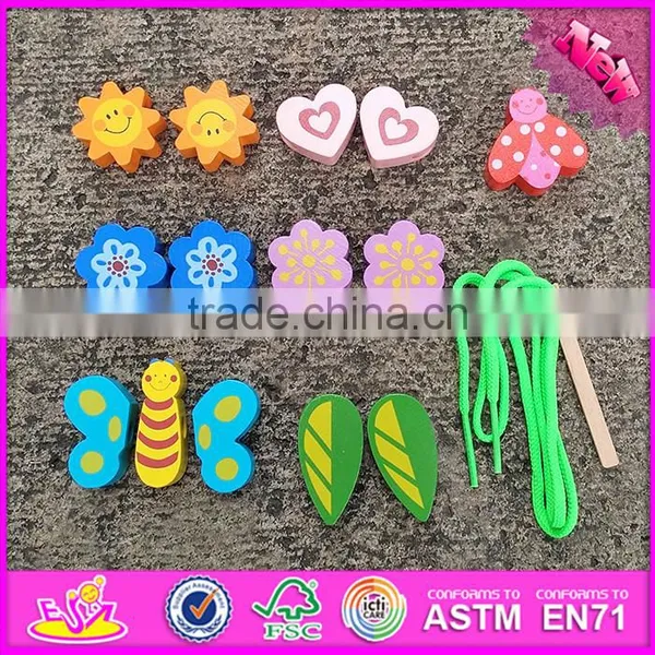 2016 New Design Educational Wooden Toddler Threading Toys W11E063 photo-5