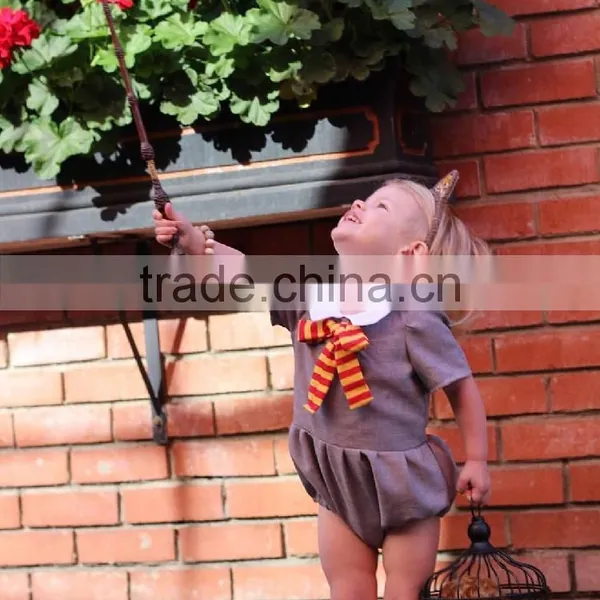 Custom Design Baby Girl Clothes Summer Kids Short Sleeve Doll Neck School Frocks Fashion Rompers photo-2
