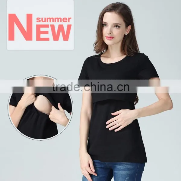 Wild Maternity Tops Scoop Neck Breastfeeding Clothing Normcore Pregnant Mother T-shirts