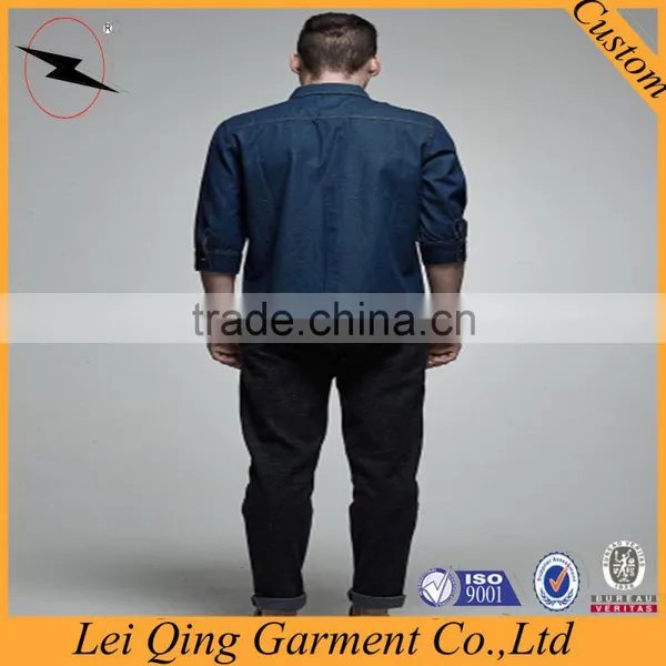 Fashion Long Sleeve Man Denim Shirt 2015 photo-3