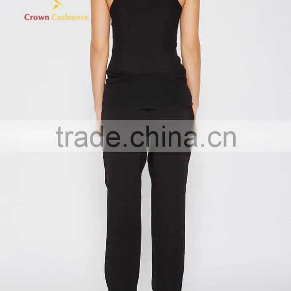 Women Cashmere Sleeveless Top Round Neck Knitted Pullover photo-2
