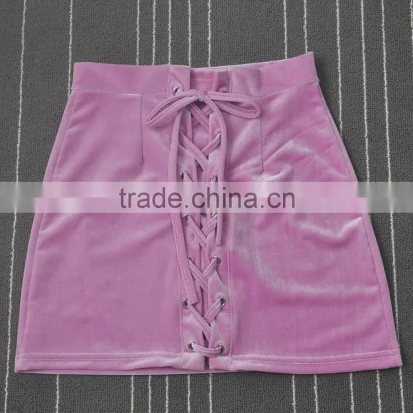 Custom Made Latest Sexy Mature Ladies Tight Mini Velvet Skirts photo-6
