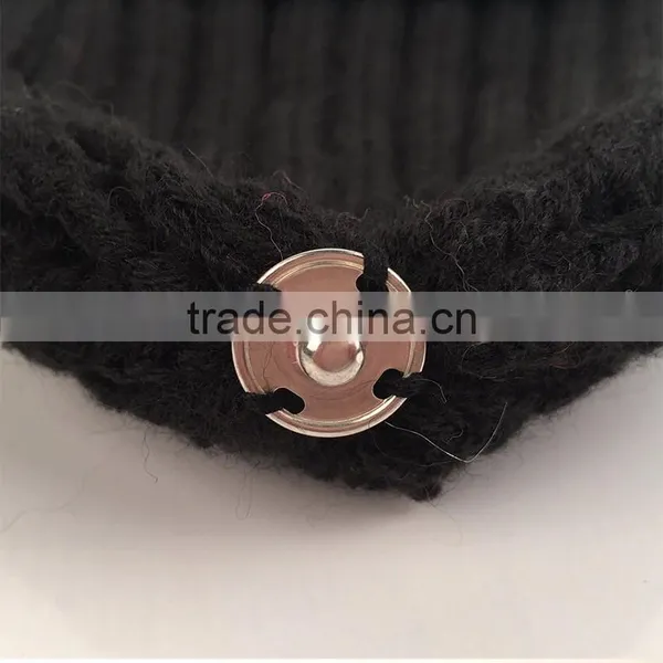 Myfur Fashion Detachable Raccoon Fur Pom Poms Knit Beanie Cap for Adults photo-4