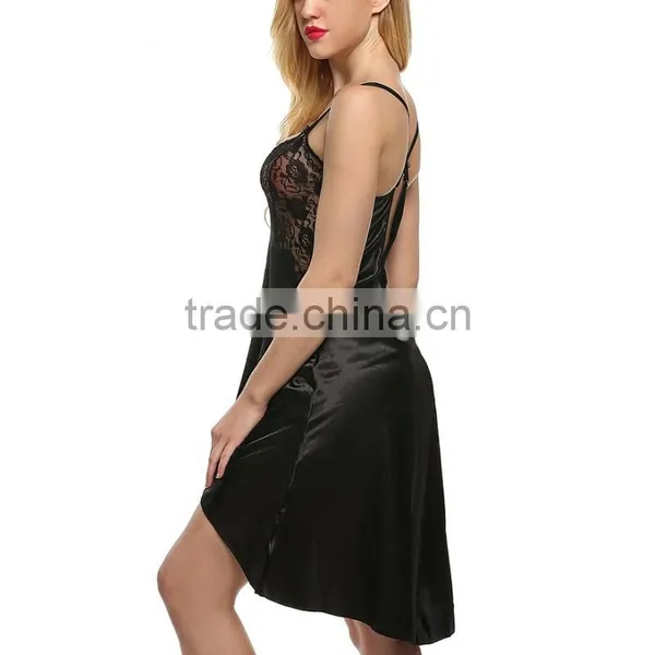 Yihao Factory Sexy Nighty Women in Nightgowns Silk Night Dress for Women photo-3