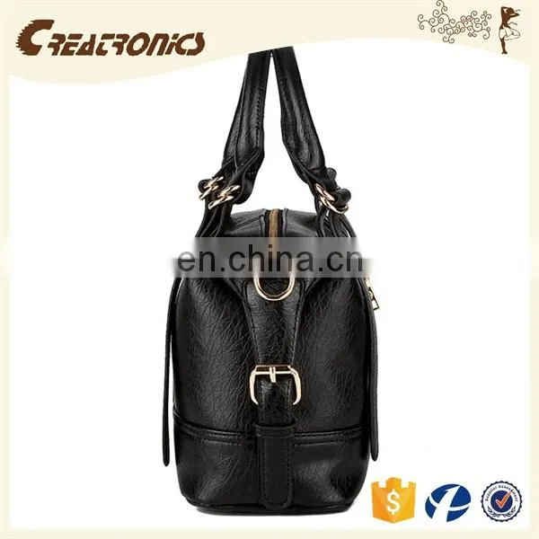 CR Low MOQ Requirements pu Material Large-capacity Portable Long Handle Dark-blue Colors Noble Elegant Ladies Leather Bag Models photo-5