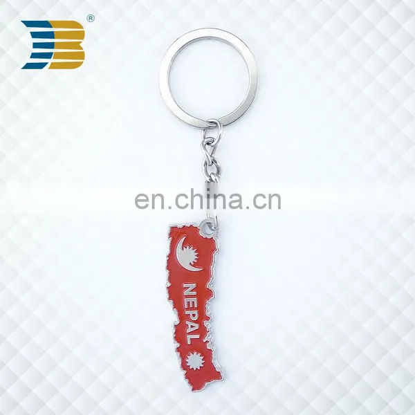 Nepal Country Flag Soft Enamel Souvenir Metal Custom Keychain photo-2
