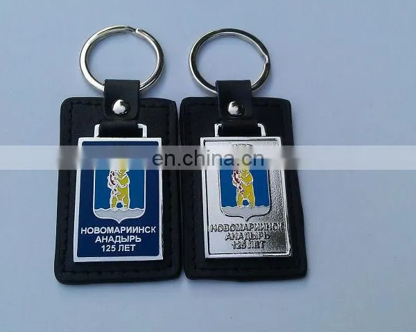 Custom China factory directly Promotional Business Gift Leather Keychain, Wholesale Customized logo leather keychains