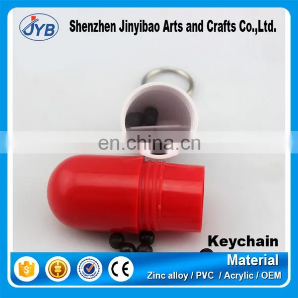 Black and White Color Custom Design Capsule Medicine Key Chain photo-3