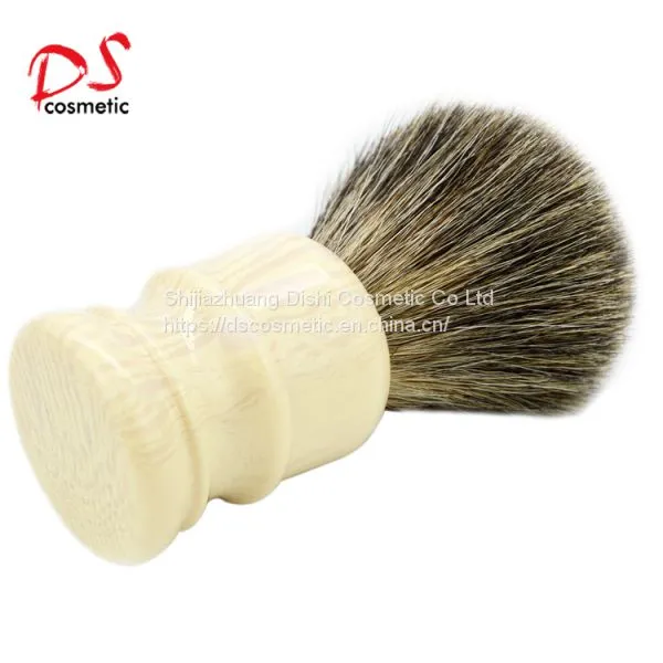 Barber White Resin Long Handle With 24mm Pure Badger Shaving Brush With Custom Logo