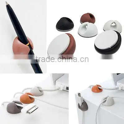 Hot Cable Clips Desk Tidy Earbud Holder White Micro USB Cable Organiser Wire Cord Lead USB photo-2