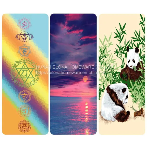 HOT Wholesale Colorful Fabric Rubber Yoga Matt Suede photo-4