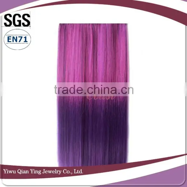 Long Beauty Straight Ombre Synthetic Hair Extension Clip in photo-5