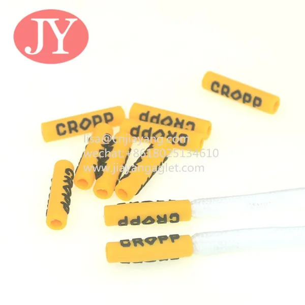 Soft Silicone Plastic Aglet Flat Cotton Drawstring With Silicone Shoe Lace Buckle Shoelace Aglet photo-2