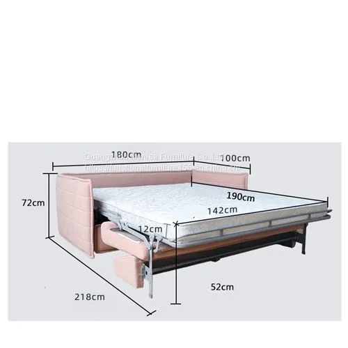 Multifunctional Apartment Sofa Bed Fabric Three-Person Living Room Sofa Art Push-Pull Bed photo-3
