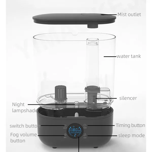 Smart Humidifier 5L Top Fill Tabletop Led Light Night Digital Essential Oil Ultrasonic Humidifier photo-5