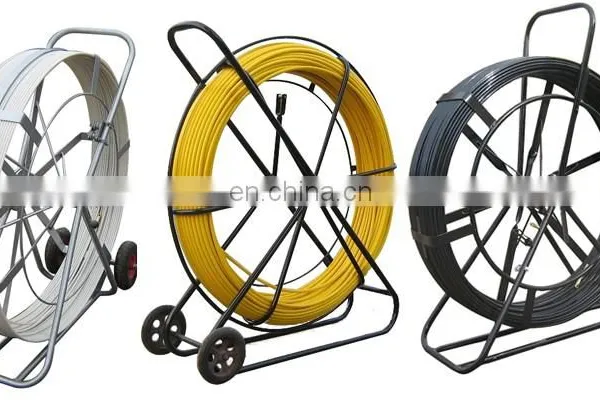 2021 Factory Direct Sale High Quality High Strength 10mm 300m Green Wheeled Galvanized Steel Frame FRP Cable Duct Rodder photo-3