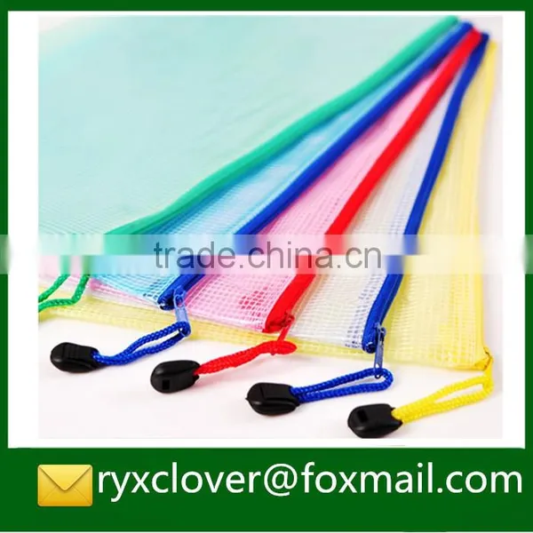 PVC Waterproof Grid Zip Document Bag/pencil Bag photo-2